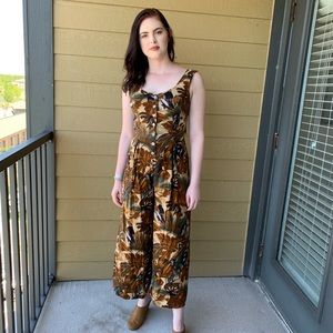 Vintage Safari Wide Leg Jumpsuit
